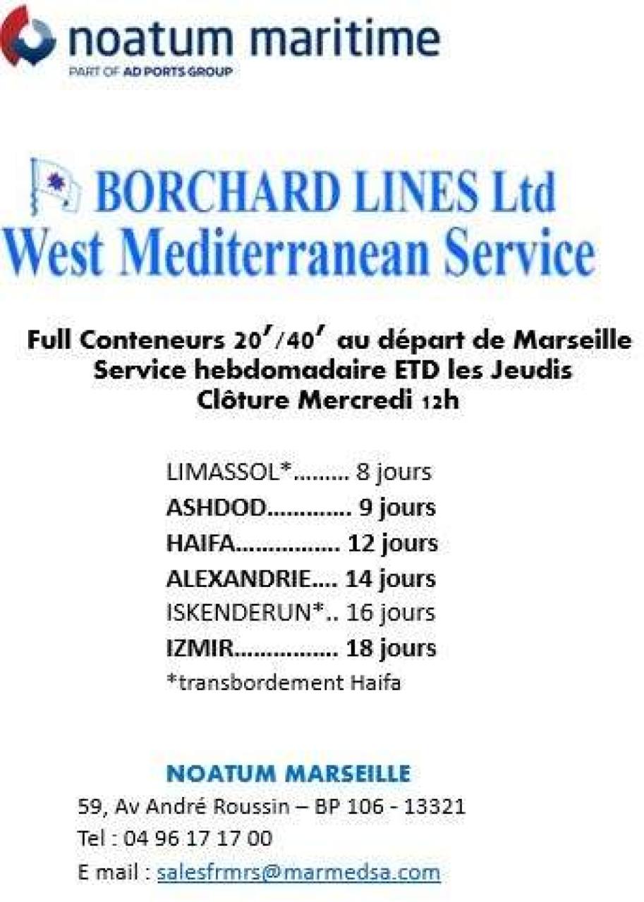 BORCHARD LINES Ltd — annonce Maritime